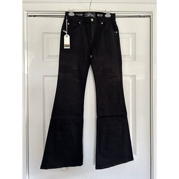 DAILY BLUE by ADRIANO GOLDSCHMIED Peace Bell Bottom Jeans in Infinity Black 27 - Picture 7 of 16